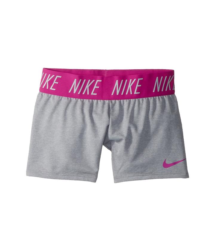 Nike Kids Dry Short (little Kids/big Kids) (white/heather/hyper Magenta) Girl's Shorts