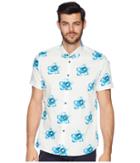 Ted Baker Silky Short Sleeve Floral Print Shirt (white) Men's Clothing