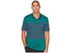 Adidas Golf Ultimate Engineered Stripe Polo (noble Green/raw Green/ash Silver) Men's Clothing