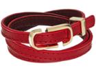 Marc Jacobs Double J Triple Wrap Leather Bracelet (red Multi) Bracelet