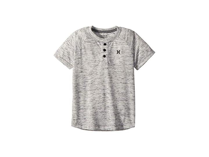 Hurley Kids Cloud Slub Henley (little Kids) (black/white) Boy's Clothing