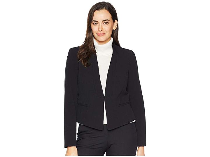 Nine West Stretch Kiss Front Jacket (black) Women's Coat