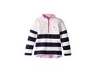Joules Kids 1/2 Zip Sweatshirt (toddler/little Kids/big Kids) (navy Stripe) Girl's Sweatshirt