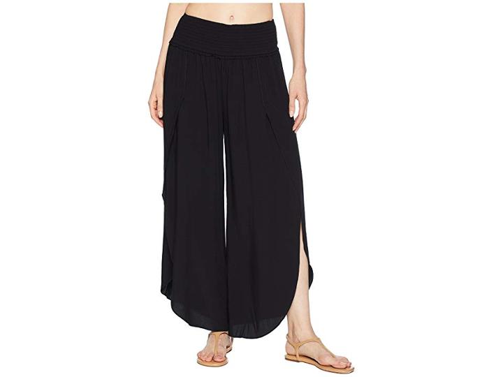 Seafolly Shirred Waist Wrap Bottom (black) Women's Swimwear