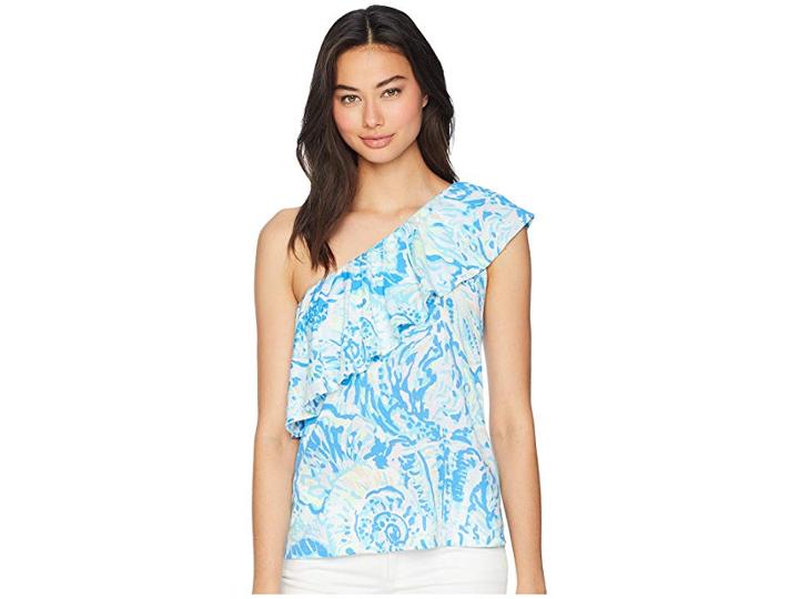 Lilly Pulitzer Matteo Top (bennet Blue Salty Seas) Women's Clothing