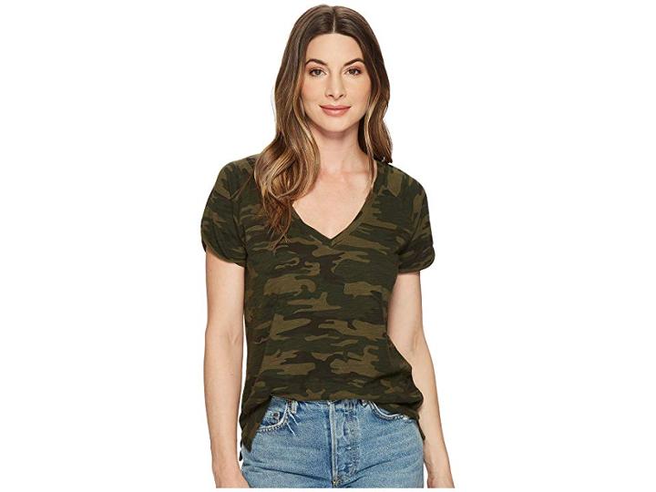 Sanctuary Camo V-neck Tee (mother Nature Camo) Women's T Shirt