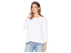 Dylan By True Grit Cotton Flat Back Slub Thermal Long Sleeve Crew With Crossover Hem (white) Women's Clothing