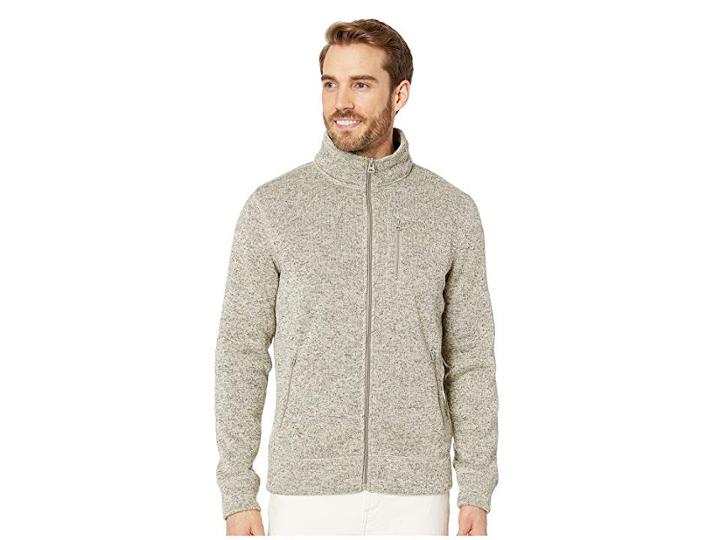 Lucky Brand Fleece Full Zip Mock Neck Sweatshirt (cream) Men's Sweatshirt