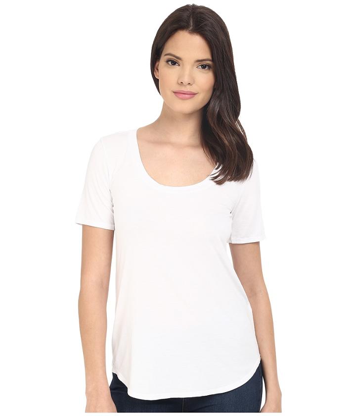 Three Dots Evelyn Tee Tunic (white) Women's Short Sleeve Pullover