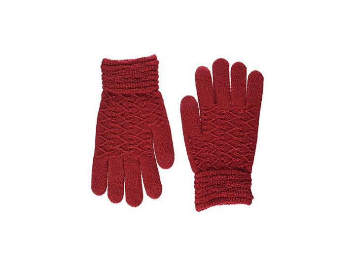 Steve Madden Lurex Zigzag Itouch Gloves (red) Extreme Cold Weather Gloves