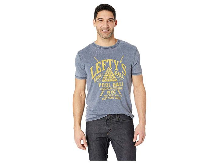 Lucky Brand Lefty's Pool Hall Tee (american Navy) Men's T Shirt