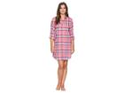 Lauren Ralph Lauren His Shirt Sleepshirt (red Multi Plaid) Women's Pajama