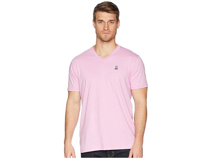 Psycho Bunny Classic V-neck T-shirt (flamingo) Men's T Shirt