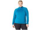 Nike Pro Long Sleeve Half-zip (size 1x-3x) (green Abyss/black) Women's Long Sleeve Pullover