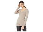 Lamade Fitted V-neck Tee (moon Rock) Women's Long Sleeve Pullover