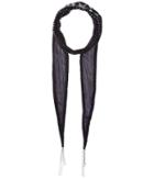 Bcbgeneration Floral In Shine Embroidered Skinny (black/silver) Scarves