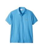 Lacoste Short Sleeve Classic Fit Chine Pique Polo Shirt (blue Lagoon Chine) Men's Short Sleeve Pullover