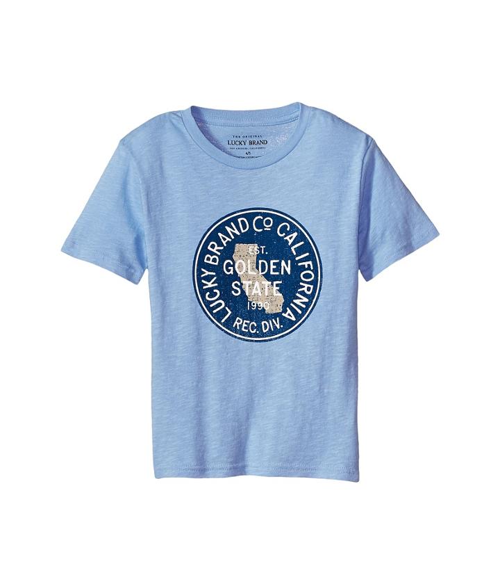Lucky Brand Kids Short Sleeve Graphic Tee (big Kids) (ck Blue) Boy's T Shirt