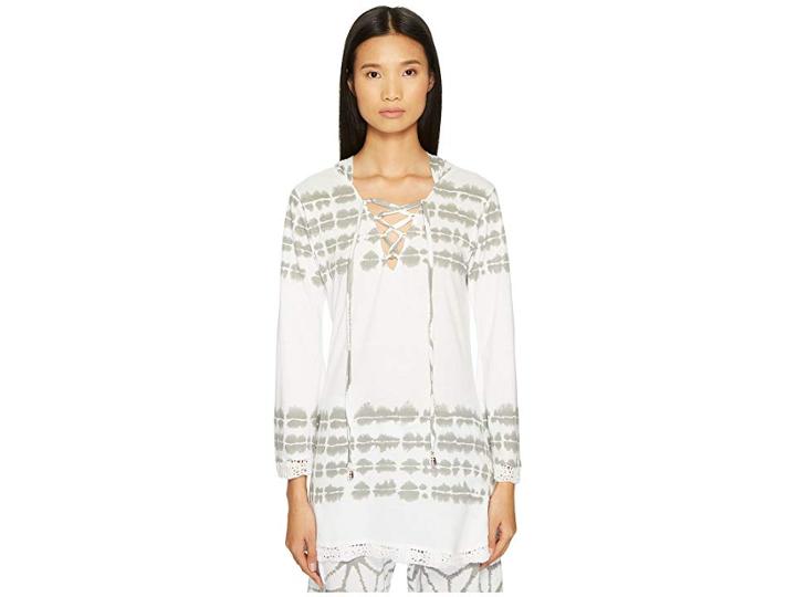 Letarte Tie Dye Hooded Cover (lt Grey Multi) Women's Swimwear