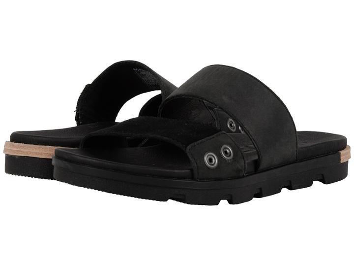 Sorel Torpeda Slide Ii (black/white) Women's Slide Shoes