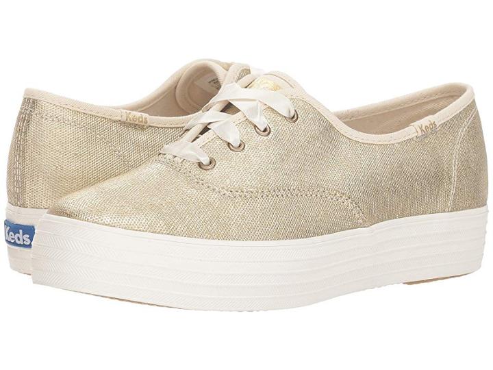 Keds Triple Matte Brushed Metallic (platinum) Women's Lace Up Casual Shoes