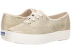 Keds Triple Matte Brushed Metallic (platinum) Women's Lace Up Casual Shoes