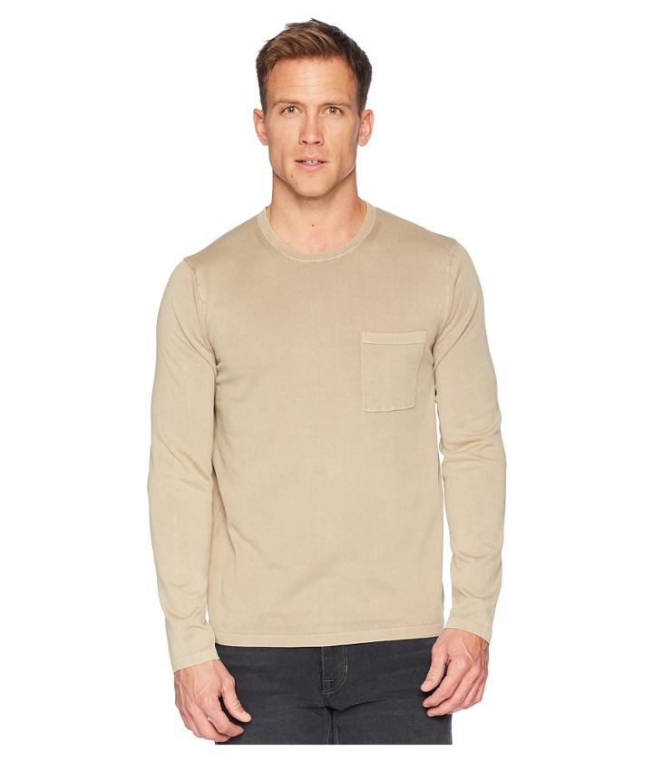 Vince Single Pocket Crew Neck (pebble Taupe) Men's Clothing