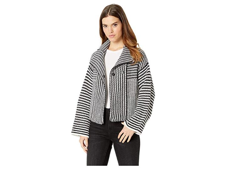 Splendid Onyx Sweater Jacket (black/natural) Women's Coat