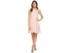 Cece Gigi- Twist Neck Lace Combo Fit Flare (rosy Glow) Women's Dress