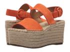 Marc Fisher Ltd Renni Espadrille Platform Wedge (orange Suede) Women's Shoes