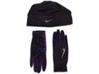 Nike Run Dry Hat And Gloves Set (port Wine/night Purple/silver) Athletic Sports Equipment