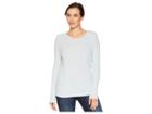 Dylan By True Grit Softest Slub Waffle Thermal Long Sleeve With Cross Stitch Embroidered Cotton Silk Back (pool) Women's Clothing