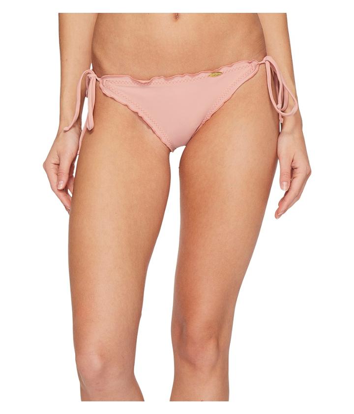 Luli Fama Cosita Buena Wavey Brazilian Tie Side Ruched Back Bikini Bottom (rosa) Women's Swimwear