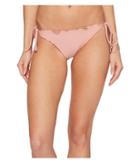 Luli Fama Cosita Buena Wavey Brazilian Tie Side Ruched Back Bikini Bottom (rosa) Women's Swimwear