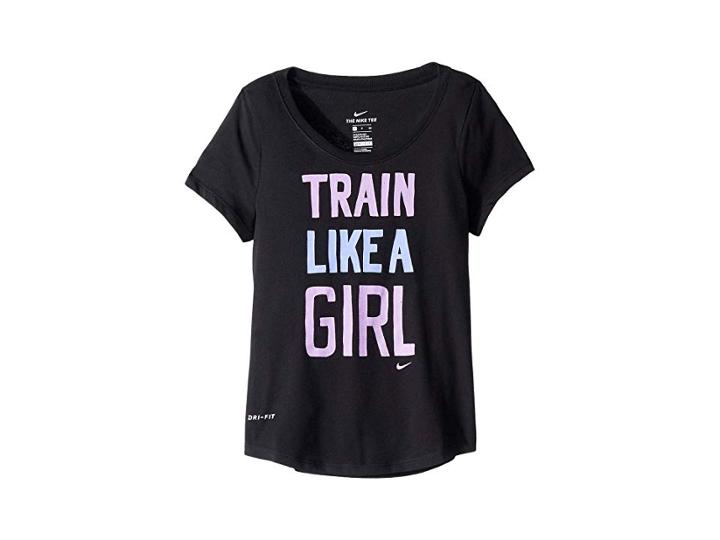 Nike Kids Dry Train Like A Girl T-shirt (little Kids/big Kids) (black) Girl's T Shirt