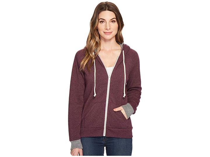 Alternative Adrian Color Block Hoodie (plum Overdye/eco Grey) Women's Sweatshirt