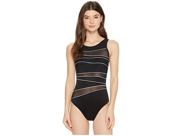 Miraclesuit Spectra Somerset One-piece (black/white) Women's Swimsuits One Piece