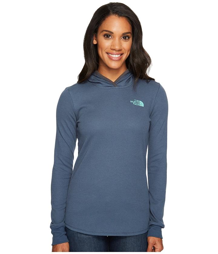 The North Face Long Sleeve Waffle Knit Tee (ink Blue/bermuda Green (prior Season)) Women's T Shirt