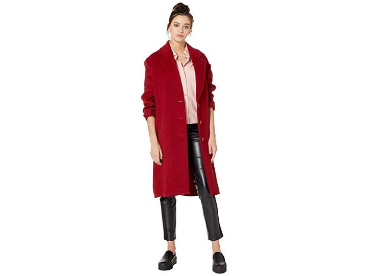 Nevereven Perfect Wool Blend Overcoat (claret) Women's Coat