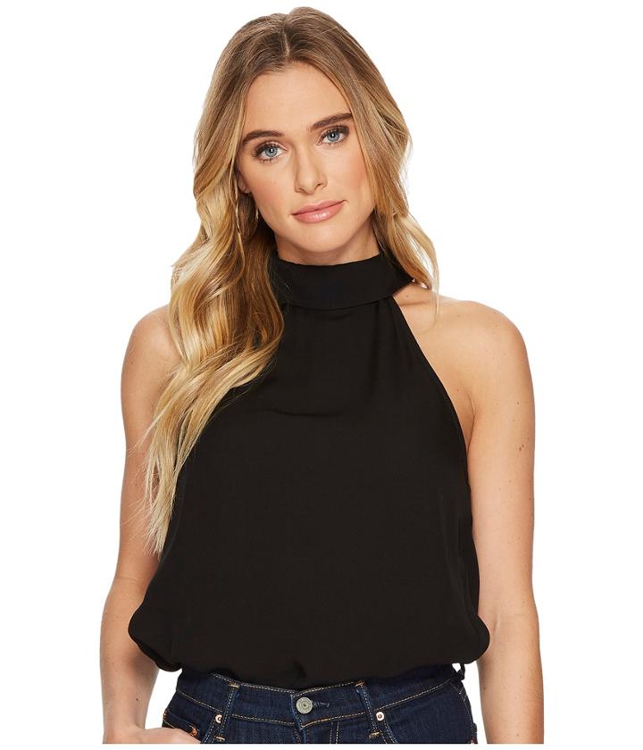 Heather Farrah Halter Tank Top (black) Women's Sleeveless