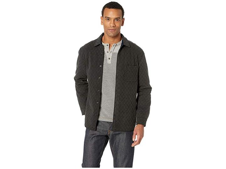 Agave Denim Trip Long Sleeve Quilted Terry Jacket (black) Men's Coat