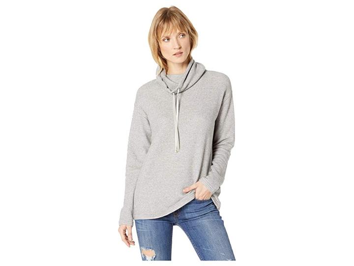 Chaps Vail French Terry Long Sleeve Knit (grey Multi) Women's Clothing
