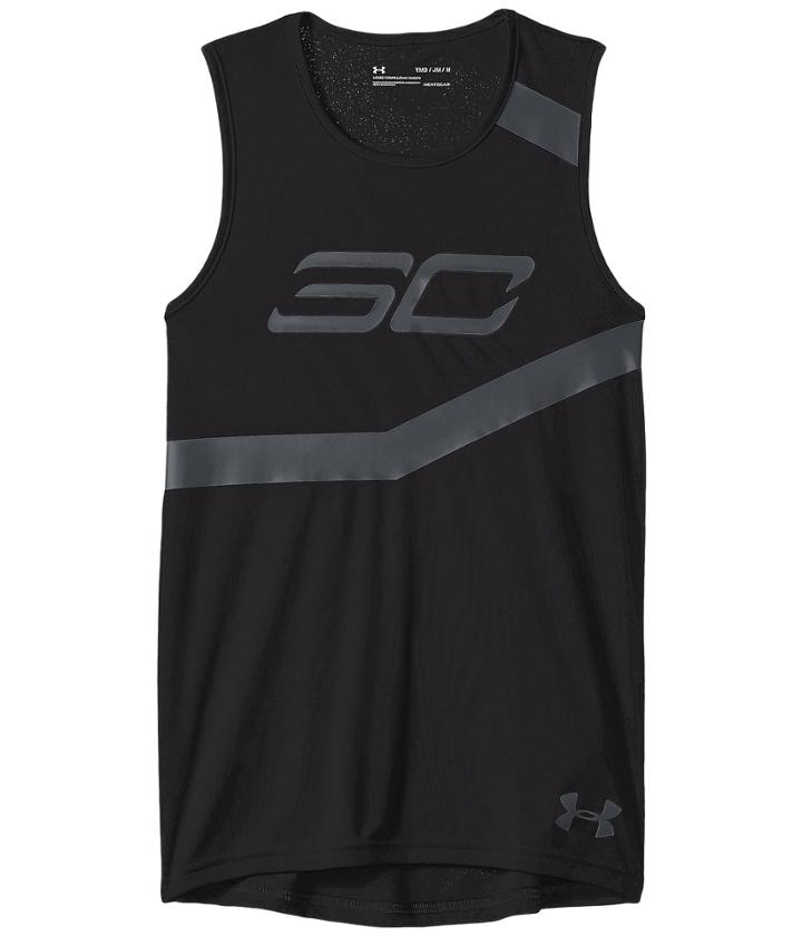 Under Armour Kids Steph Curry 30 Spear Tank (big Kids) (black/black/stealth Gray) Boy's Sleeveless