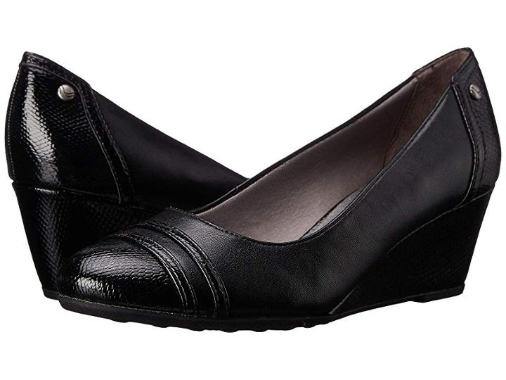 Lifestride Juliana (black Vinci/snake Patent) Women's Wedge Shoes