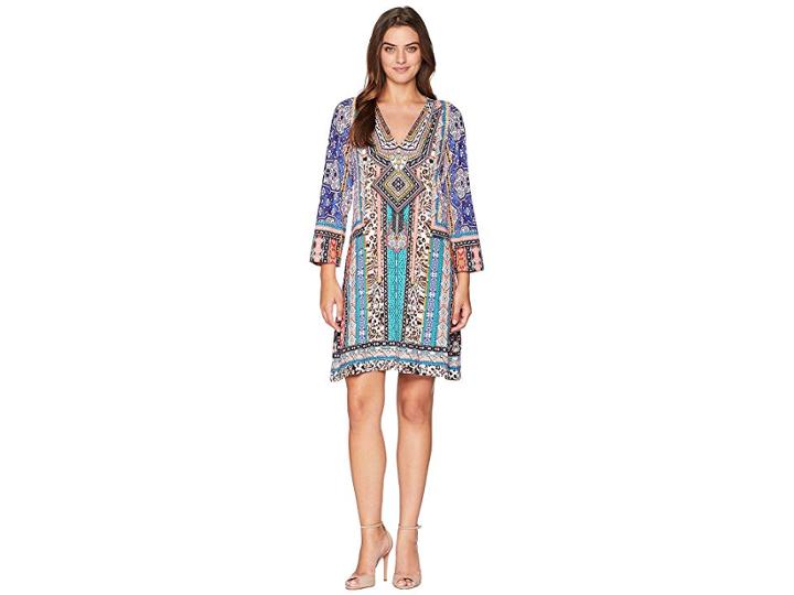Hale Bob Power Hour Matt Micro Fiber Jersey Dress (teal) Women's Dress