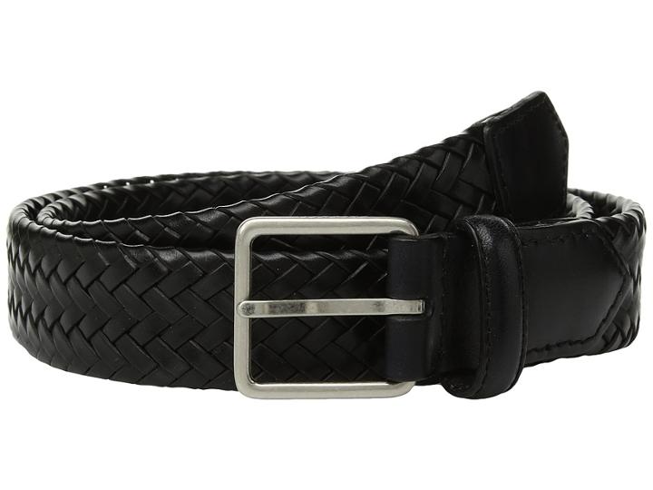 Cole Haan 32mm Woven Leather Strap Belt (black) Men's Belts