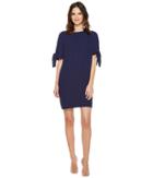 Vince Camuto Crepe Knotted Sleeve Shift Dress (navy) Women's Dress