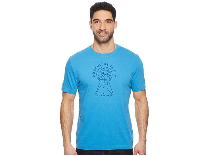 Life Is Good Adventure Is Key Crusher Tee (marina Blue) Men's T Shirt
