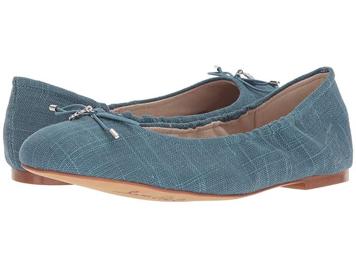 Sam Edelman Felicia (denim Blue Dress Linen) Women's Flat Shoes
