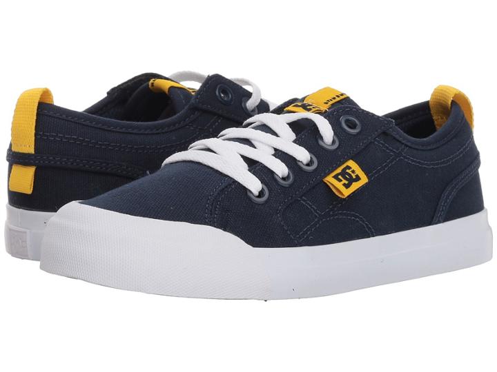 Dc Kids Evan Tx (little Kid/big Kid) (navy/yellow) Boys Shoes